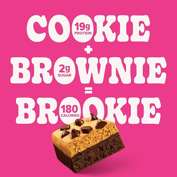 Pure Protein Bars, High Protein, Nutritious Snacks to Support Energy, Low Sugar, Gluten Free, Brookie, 1.76oz, Pack of 4