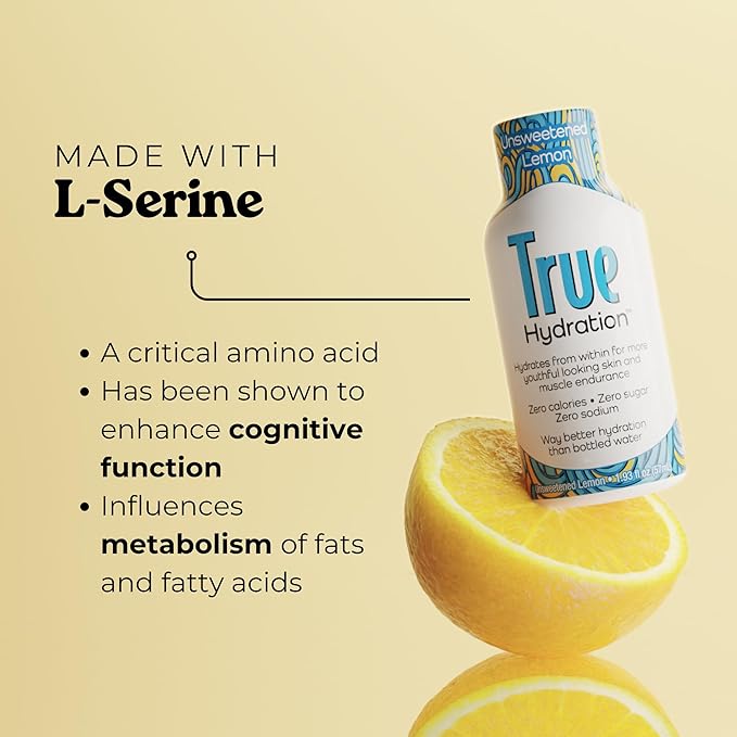 True Hydration Shots Unsweetened Lemon Flavor – 12 Pack of 1.93 fl oz Shots – Electrolytes – Amino Acids – Zero Sugar – Zero Sodium – Vegan – Gluten-Free Hydration