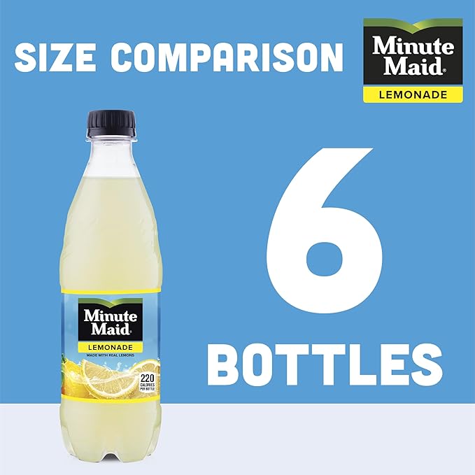 Minute Maid Lemonade Made w/Real Lemons, 16.9 fl oz, 6 Pack