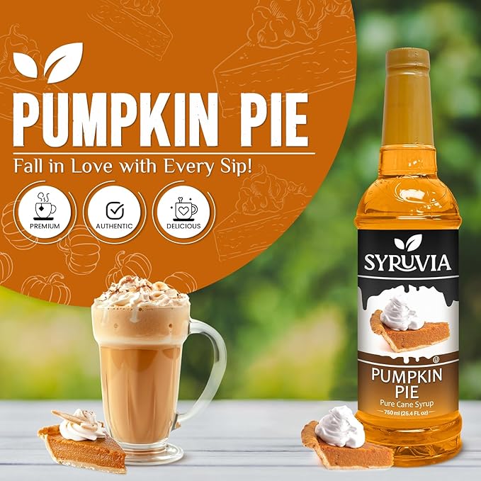 Syruvia Pumpkin Pie Coffee Syrup 25.4 Ounces