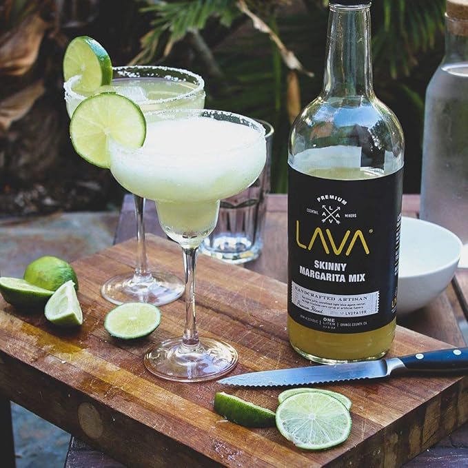 LAVA Premium Skinny Margarita Mix by LAVA Craft Cocktail Co., Low Calorie Margarita Mix Made with Key Lime Juice, Agave, No Artificial Sweeteners, Lots of Flavor and Ready to Use, 1-Liter (33.8oz)
