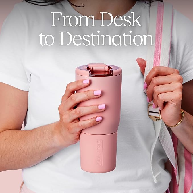 BrüMate Nav 25oz 100% Leak Proof Insulated Travel Tumbler with Magnetic BevLock™ Lid - Double Wall Cup-Holder Friendly Stainless Steel Mug (Prickly Pear)