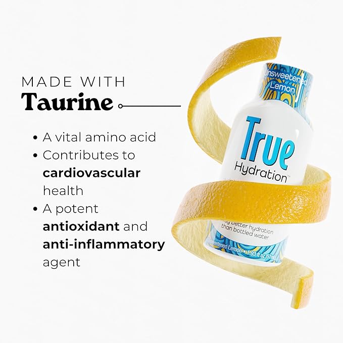 True Hydration Shots Unsweetened Lemon Flavor – 12 Pack of 1.93 fl oz Shots – Electrolytes – Amino Acids – Zero Sugar – Zero Sodium – Vegan – Gluten-Free Hydration