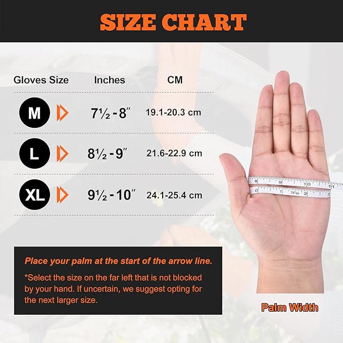 TitanFlex Heavy Duty Nitrile Gloves, 6 Mil Orange Raised Diamond Texture, Mechanic Disposable Gloves Latex Free Powder Free