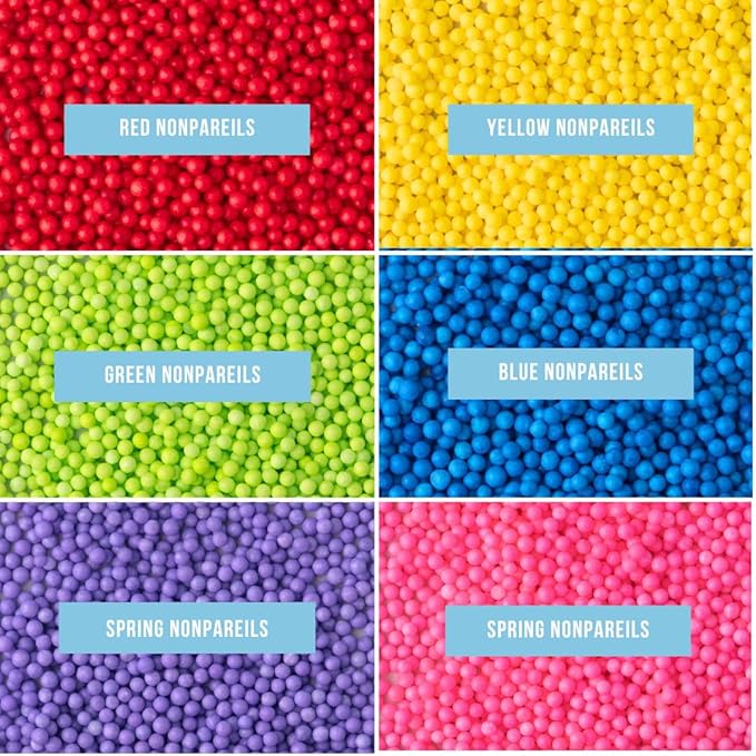 Sweets Indeed Sprinkles, Edible Sprinkle Mix, Perfect for Cake Decorations, Baking, Ice Cream, Cookies, Cupcake Topper (Rainbow Nonpareils)