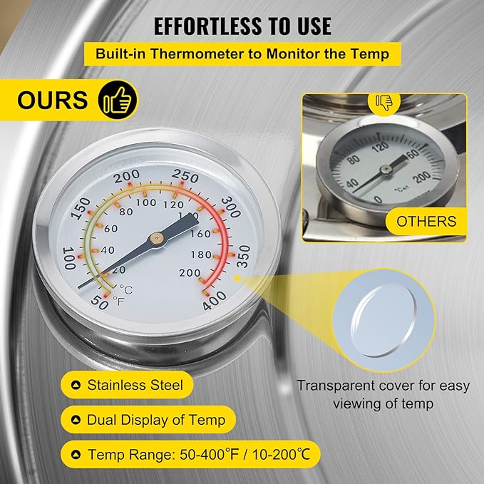 VEVOR Alcohol Still 8Gal/30L Alcohol Distiller Stainless Steel Distillery Kit for Alcohol With Copper Tube & Pump Home Brewing Kit Build-in Thermometer for DIY Whisky Wine Brandy