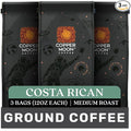 Copper Moon Ground Coffee Costa Rican Blend, 12 Ounce Bags (Pack of 3), 36 Ounces