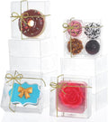 RomanticBaking 3.25" X 3.25" X 1.5" 30pcs Clear Homemade Treat Boxes for Cookies, Soap, Chocolate, Macarons,Truffle, Brownie