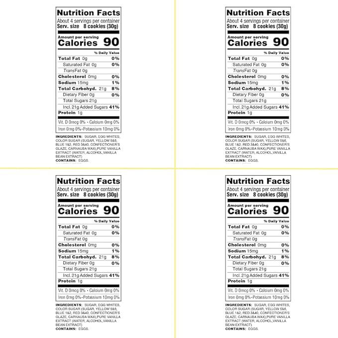 4 Pack Krunchy Melts Original Meringue Cookies | Halloween Vanilla 4-Pack | Only 90 Calories Per Serving | Fat Free, Gluten Free, Dairy Free (4 Oz)