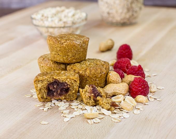 Bobo's Oat Stuff'd Bites, Peanut Butter & Jelly, 1.3 oz Bites (30 Pack Box), Gluten Free Whole Grain Snack, Vegan On-The-Go