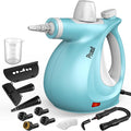 Pressurized Handheld Multi-Surface Natural Steam Cleaner with 12 pcs Accessories, Multi-Purpose Steamer for Home Use, Steamer for Cleaning Floor, Upholstery, Grout and Car (Blue)