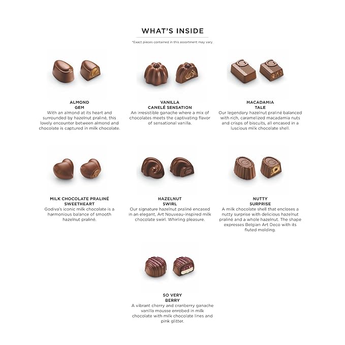 Godiva Red Bow Gold Milk Chocolate Gift Box, Belgian Milk Chocolates with Ganaches, Pralinés & Caramels, Gourmet Holiday Gift, Non-GMO & Kosher, 15 Pc