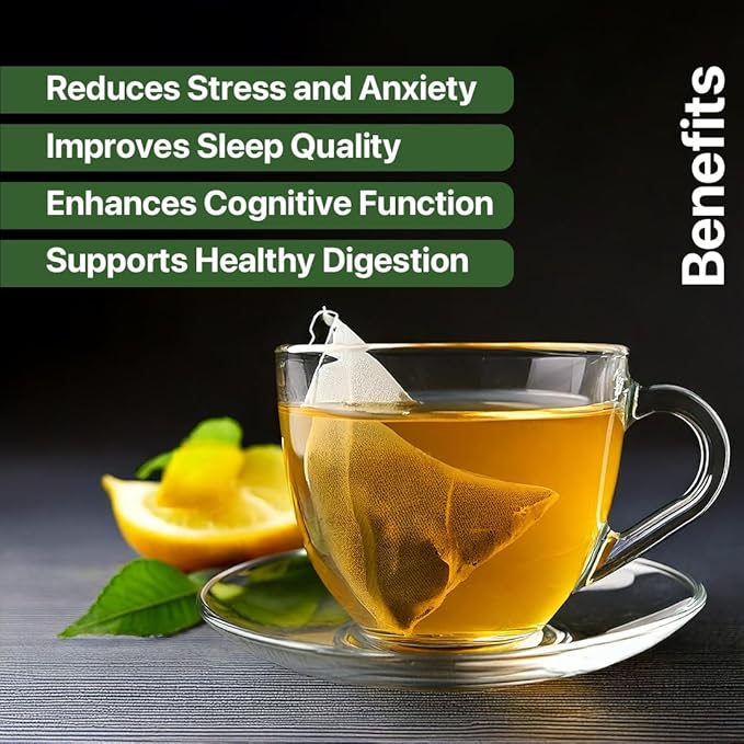 BLUE TEA - Lemon Balm Tea - 100 Count - Plant Based Tea Bag | RELIEVES STRESS - IMPROVES DIGESTION | Reduces Bloating | Refreshing Citrus Flavour - Leaf Based - Caffeine Free | Ziplock Pouch