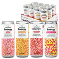 WellWithAll Energy Drink - Natural Caffeine from Tea - Healthy Energy Drink - Lightly Sparkling - Blend of Fruit and Veggie Juices - 12 Oz (Pack of 12) (12 Fl Oz (Pack of 12), Fruit Punch, Tropical Mango, Peach, and Strawberry Lemonade Variety Pack)