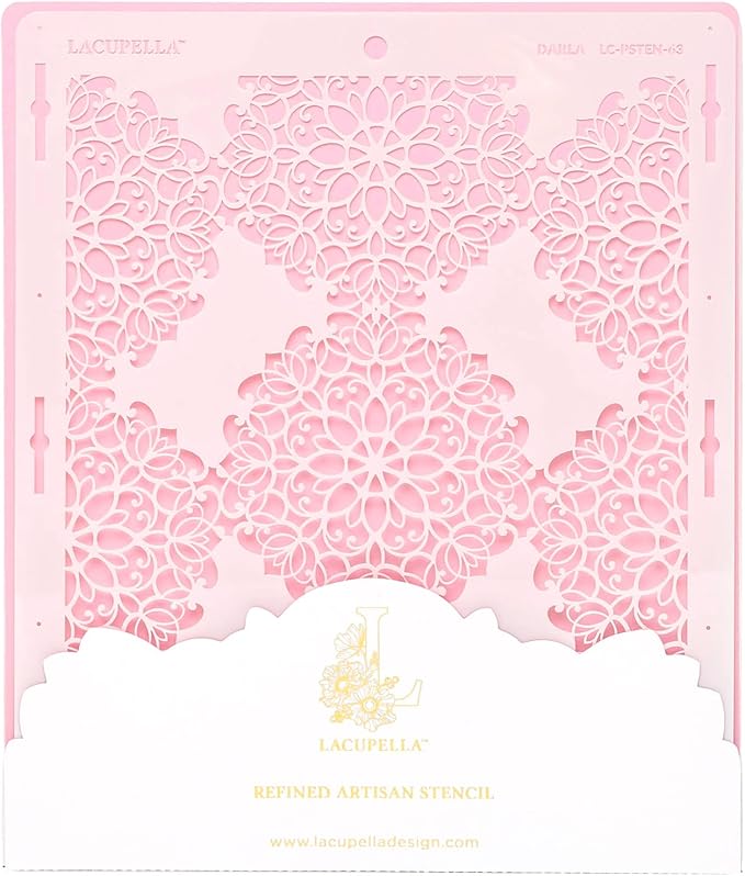 Cake Decorating Stencil for Tall Buttercream Cake, Royal Icing, Ganache, Paint, Airbrush (Darla)