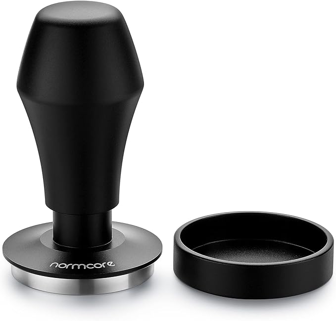 Normcore V4 Coffee Tamper 53.3mm - Spring-loaded Tamper – Barista Espresso Tamper with 15lb / 25lb / 30lbs Replacement Springs - Anodized Aluminum Handle and Stand - Flat Base