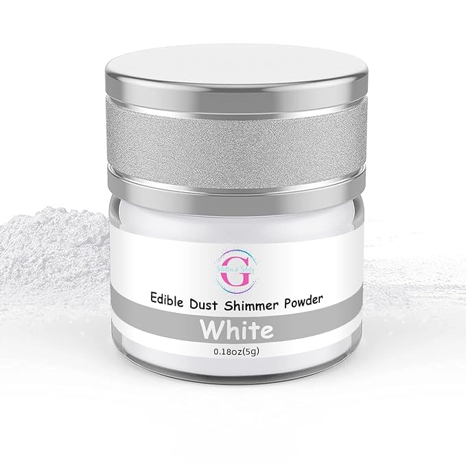 Glitter & Glitz Edible Glitter for Drinks - Premium Drink Glitter Edible Dust for Cocktails, Baking, Brew - Luster Dust and Cocktail Glitter - Edible Glitter for Drinks Decoration (White, 5Grams)
