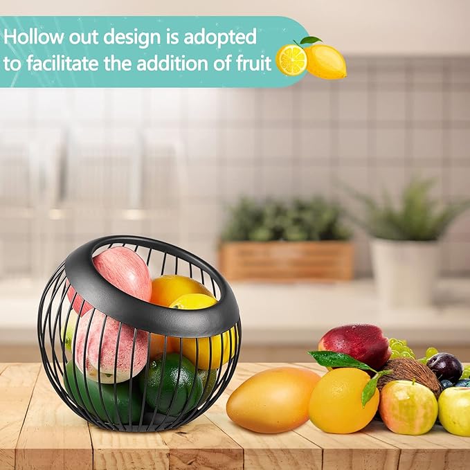 2 Pieces Coffee Pods Holder Large Capacity Coffee Pod Baskets Stainless Steel Cup Organizer Sturdy for Espresso Capsule Pot Storage Metal Wire Fruit Bowl Snack Storage(Black)