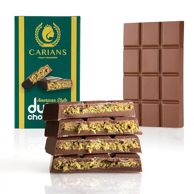 CARIANS Dubai Chocolate with Pistachio and Kunafa, Luxury Assorted Individually Wrapped Chocolate Bar with Pistachio, Great for Gift Giving, Anniversary, Thanksgiving, Christmas