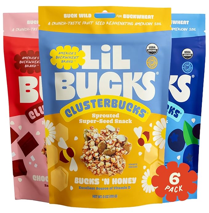 Clusterbucks Superfood Clusters – Grain-Free, Keto-Friendly Granola with Regeneratively Grown Sprouted Buckwheat– Gluten-Free, Low-Carb, Organic Healthy Snack (6 Ounce (Pack of 6), Variety #2)
