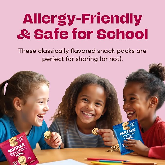Gluten Free Partake Crunchy Chocolate Chip Cookies + Classic Graham Crackers Variety Pack - Vegan - Free From the Top 9 Allergens Including Dairy, Wheat, Soy, Eggs, & Peanuts - Non GMO - Safe School & Office Snack (20 Packs, 0.67 oz)