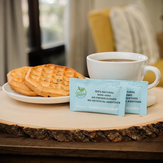 Simply Natural Vanilla Sweetened Condensed Milk Creamer Single-Serve 10 grams sachet, All Natural Coffee/Tea Creamer (70 sachets bag, Vanilla flavor)