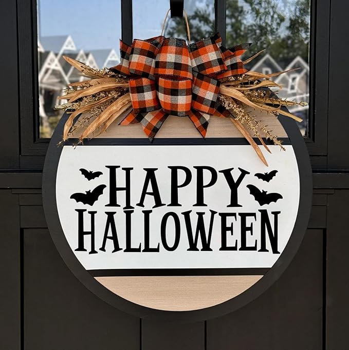 Halloween Stencils for Painting on Wood 12inch Large Halloween Stencil Hey Boo Witches Spider Bats Ghost Draw Templates for Porch Hanger Doormat Fabrics DIY Crafts Decor HW