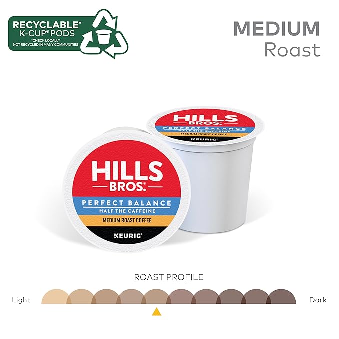 Hills Bros. House Blend Keurig K-Cup Pods for Keurig Brewers – Dark Roast Premium Arabica Blend, Kosher – 1 Pack of 12 Single Serve Pods