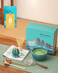 Artisan Matcha Whisk Set - 8 Pcs Premium Matcha Set with Bowl (Chawan), Bamboo Whisk & Tools | Matcha Kit for Making Breakfast/Latte | Gift for Matcha Lovers (Parrot Green)