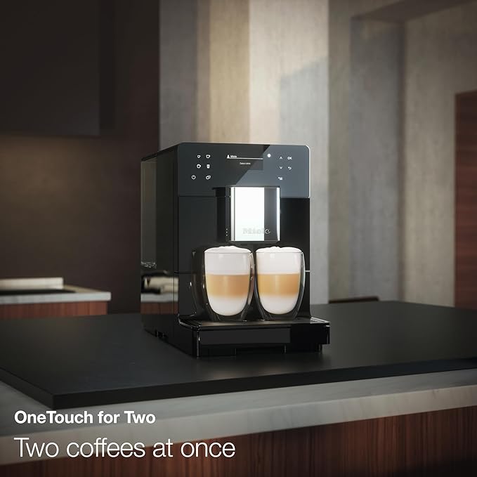 Miele CM 5310 Silence Automatic Coffee Maker - With OneTouch for Two, AromaticSystem, coffee pot, cleaning programs and more, in Obsidian Black