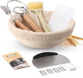 Sourdough Bread Baking Supplies, Sourdough Starter Kit, 9 Inch Round Banneton Basket with Cloth Liners, Dough Scrapers, Dough Whisk, Dough Cutter, Bread Lame for Making Baking Fermentation