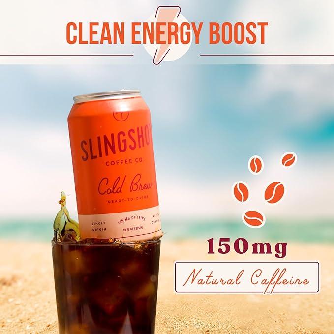 Organic Cold Brew Coffee, 12-Pack – Single Origin Ethiopian, Ready-to-Drink Cans (10 oz Each), Smooth & Fruity Flavor with Citrus, Cacao, and Stone Fruit Notes, 12 Pack