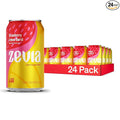 Zevia Zero Sugar Soda, Strawberry Lemon Burst, 12 oz Cans (24-Pack) – Naturally Sweetened, Zero Calorie Sugar Free Soda - Non-GMO Project Verified, Gluten-Free, Vegan