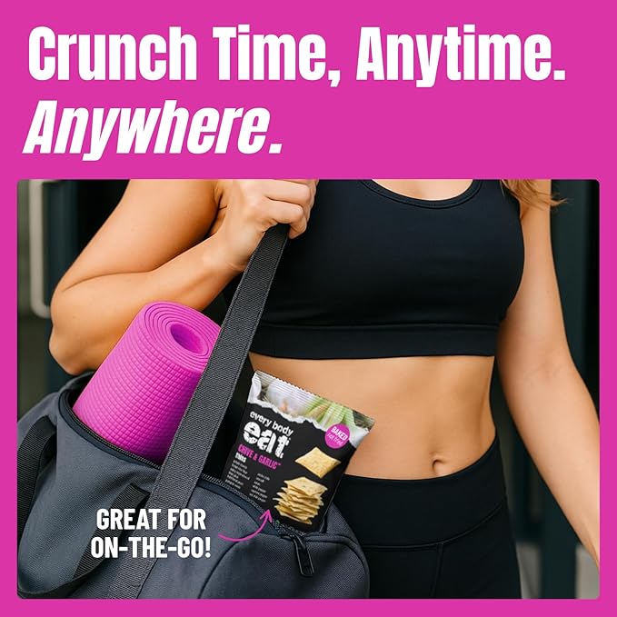 Every Body Eat Snack Thins, Gluten & Dairy Free, Vegan, School Safe Lunch Snacks, Chive & Garlic (20 Single Serve Bags, 1.1oz)