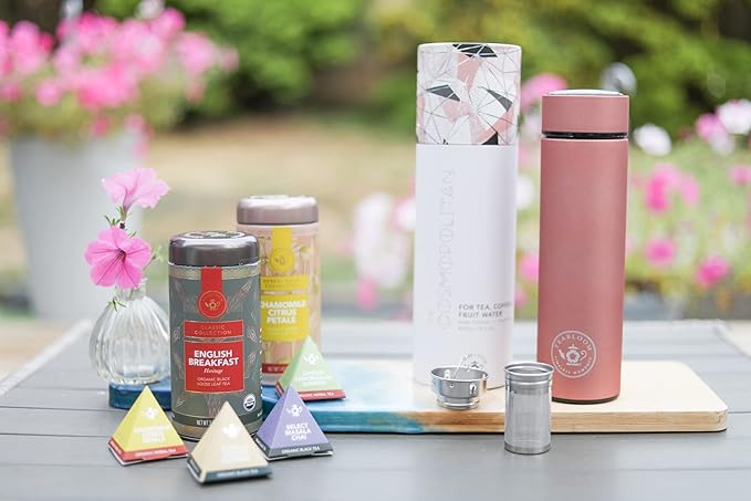 Teabloom - The ORIGINAL All-Brew Travel Tumbler & Thermos | OPRAH’s Favorite | 16oz/480ml Stainless Steel Insulated Water Bottle/Tea Flask/Cold Brew Coffee Mug