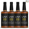 (4-Pack) LAVA Premium Salted Caramel Sea Salt Syrup, Salted Caramel Coffee Sweetener, 33.8oz (1-Liter), Made with 100% Sugar, No Artificial Sweeteners, Flavors, or Colors