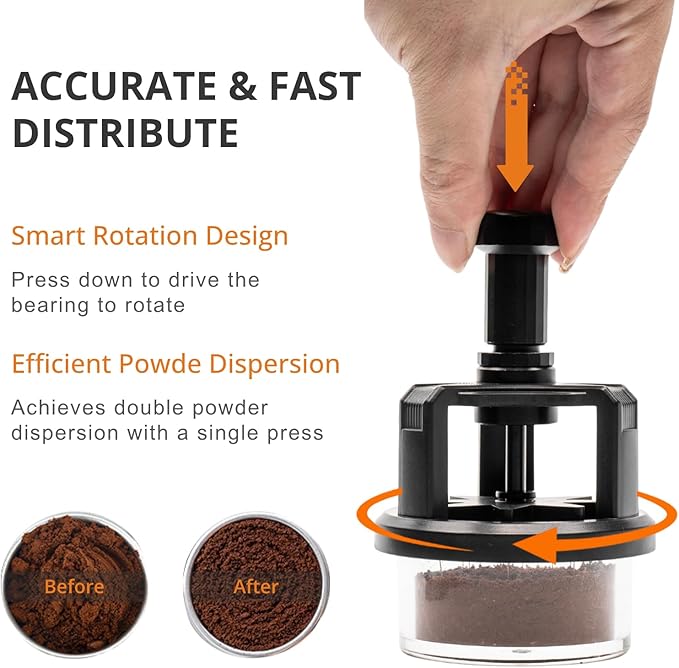 WDT Tool Espresso 58mm, 9 Needle Espresso Stirrer Distribution Tool for Barista, Adjustable Depth Espresso Needle Distributor with Magnetic Base (58mm)