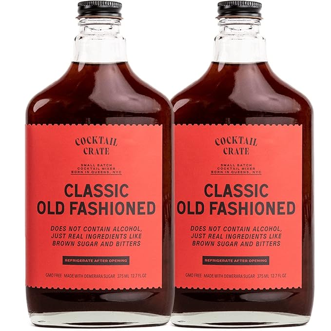 Cocktail Crate Old Fashioned Drink Mixer | Makes 34 Cocktails | Award-Winning Mixer for Classic Old Fashioned | Premium Syrup Handcrafted with Aromatic Bitters & Demerara Sugar | 12.7oz, 2 pack