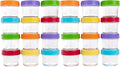 WeeSprout Baby Food Storage Glass Jars w/Lids (4 oz, 24 Pack) Bright Variety, Snack, Reusable Small Containers, Fridge or Freezer, Microwave & Dishwasher Safe, Essentials for Infants