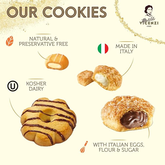 Matilde Vicenzi Verona Gift Tin - Assortment of Italian Pastries and Cookies - Gourmet Gifts For Thanksgiving & Christmas - Assorted Cookies in Italian Design Tin 32oz (907g)