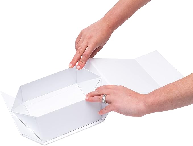 Prime Line Packaging Christmas Gift Boxes with Lids, Holiday Gift Boxes for Presents, Mini White Gift Box for Small Business, Birthdays, Weddings, Jewelry Storage, Bulk, 6x6x3, 15 Pack