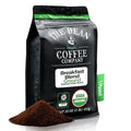 The Bean Organic Coffee Company Breakfast Blend, Medium Dark Roast, Ground Coffee, 16-Ounce Bag,Café molido tostado organico