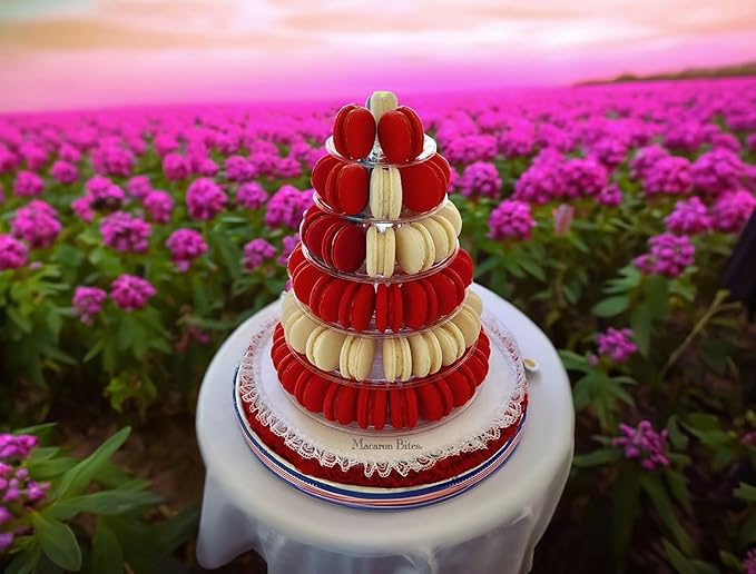 Red Velvet and Vanilla Macaron Cookie Gift Box, 24 Count