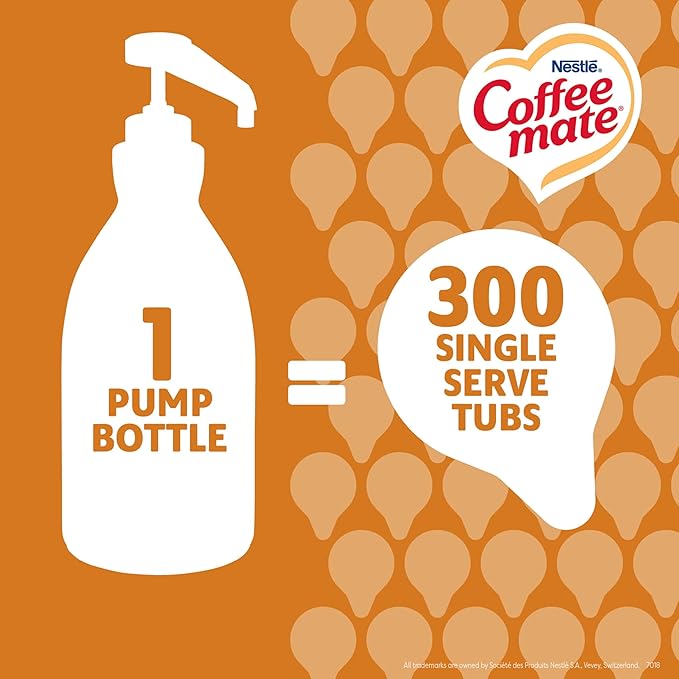 Nestle Coffee mate Coffee Creamer, Salted Caramel Chocolate, Concentrated Liquid Pump Bottle, Non Dairy, No Refrigeration, 50.7 oz (Pack of 2)