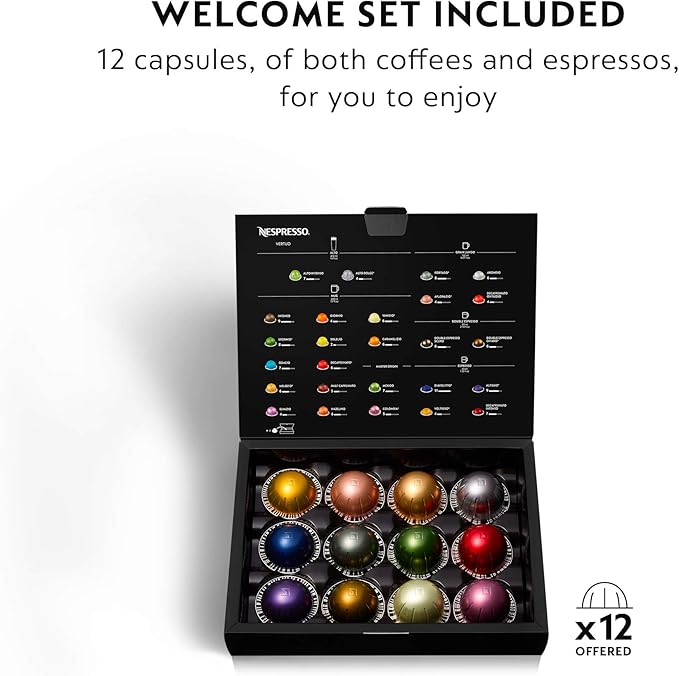 Nespresso Vertuo Plus Deluxe Coffee and Espresso Maker by De'Longhi, Matte Black