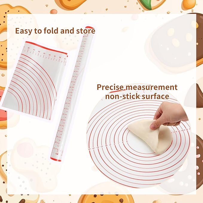 20 Pcs Rolling Pin Set Include 2 Classic Wood Dough Rollers 16 Adjustable Thickness Guide Rings 2 Pastry Mats Non slip Silicone Baking Essentials for Fondant Pasta Bread Pizza Pies Cookies