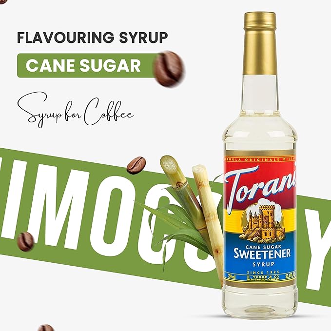 Jimoco® Syrup Pump Dispenser + Torani® Cane Sugar Syrup, 25.4 oz - Coffee Syrup Pump & Flavoring Bundle