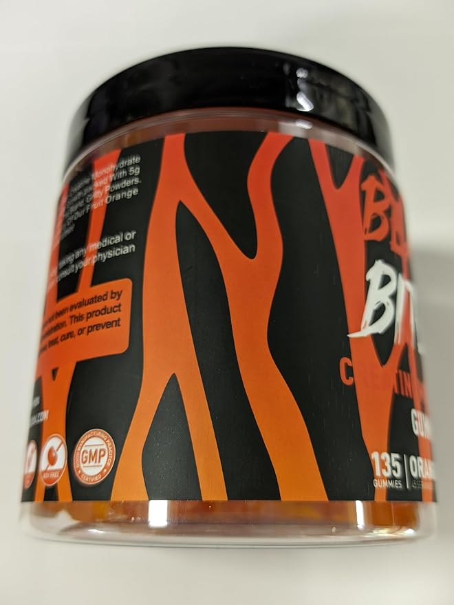 Creatine Monohydrate Gummies for Men & Women - 5g of Creatine Monohydrate per Serving - Sugar Free,Vegan, Orange Flavor, 135 Count (45 Servings).