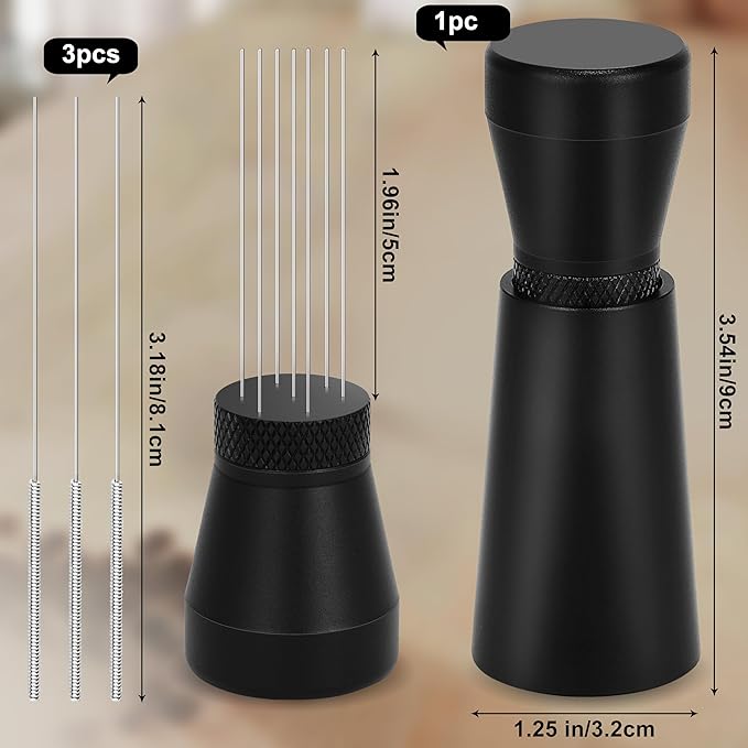 Apexstone Coffee Stirrer Tool, Coffee Stirring Tamper WDT Distribution Tool, Needle Distribution Tool Espresso, WDT Tool Espresso with Stand Black, WDT Tool Espresso Needle