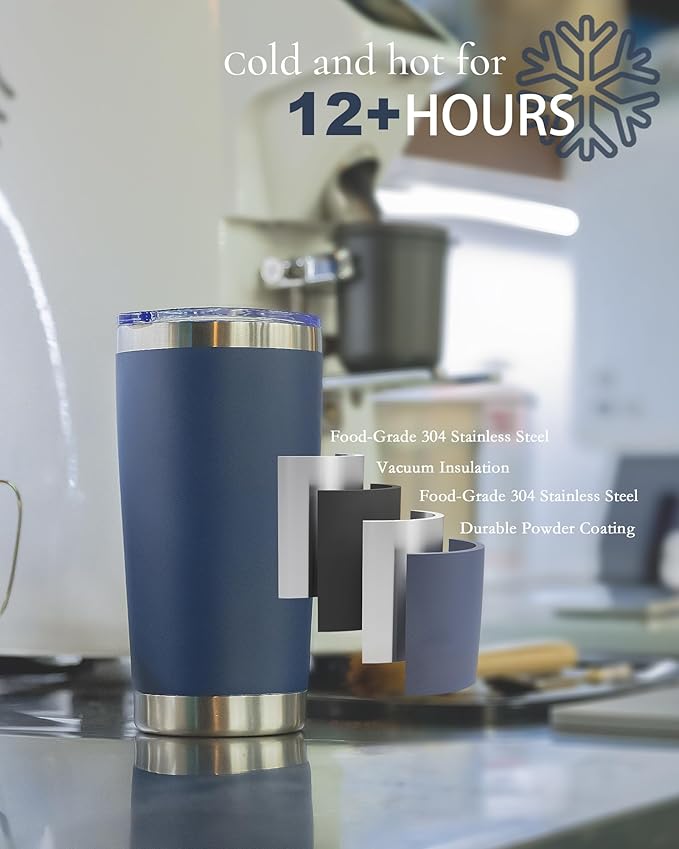 Travel Coffee Tumbler 20oz, 8 Pack Leakproof Travel Coffee Mug with Lid and Straw, Stainless Steel Double Wall Vacuum Insulated Tumbler for Hot/Iced Drinks (Textured Matte, Soft Pink)